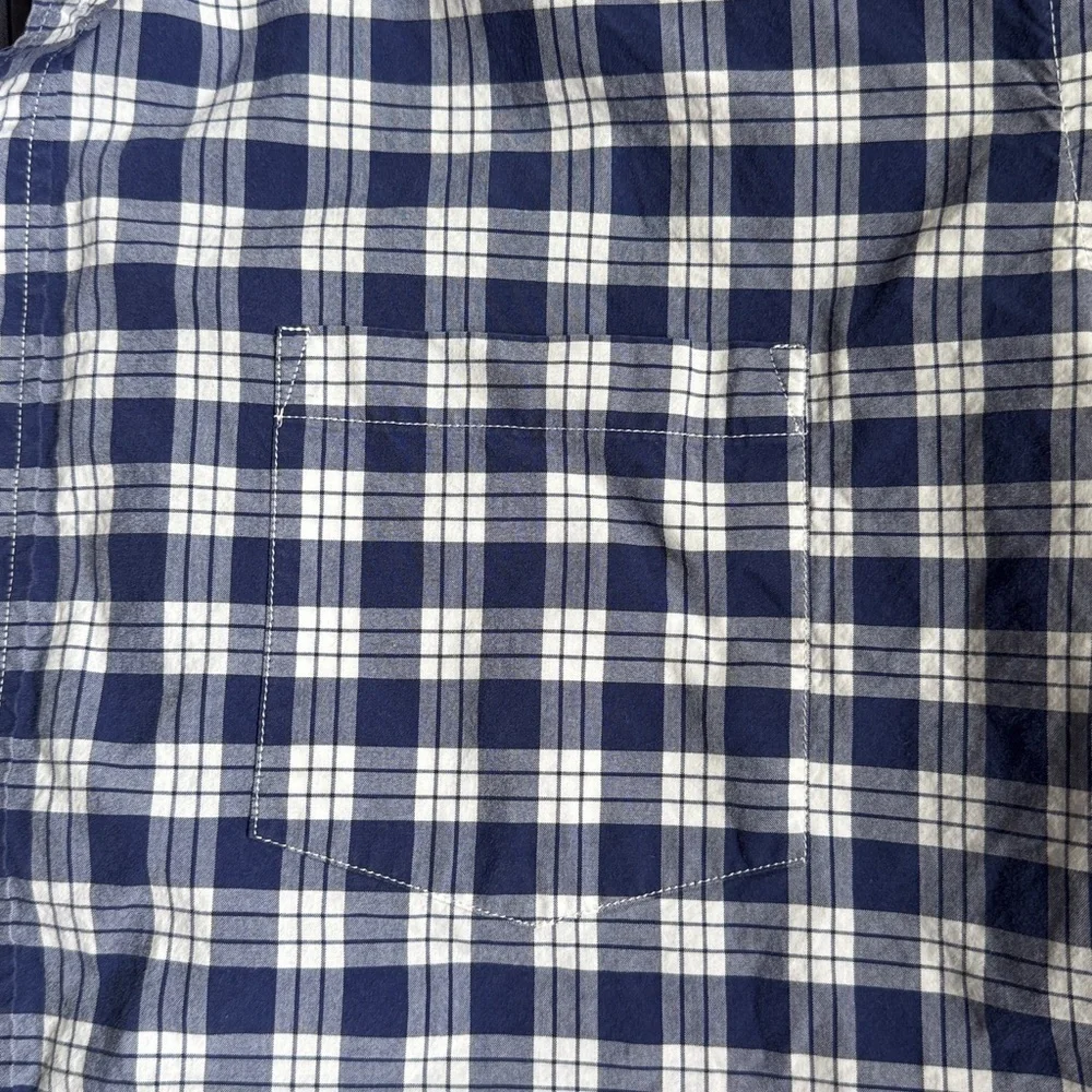 J. Crew Navy and White Checkered Shirt